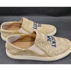 Lucky Brand Lucky Me Lucky You Embroidered Weave Slip on Shoes Sneaker Size 8M